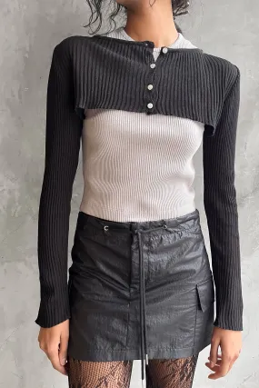 ULTRA CROPPED BUTTON UP TOP