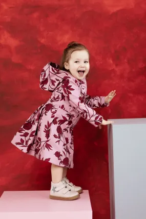 Waterproof Pink Coat for Toddler Girl | 'Peony Bloom'