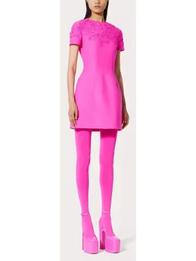 Women’s Bead-Embroidered Mini Dress in Fuchsia Pink