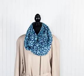 World Market Teal Cheetah Print Infinity Scarf